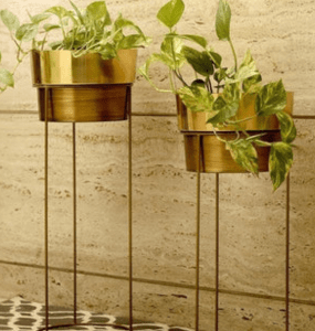 Gold Planter with Stand